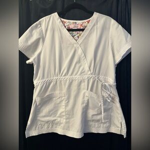 Women's White Scrub Top